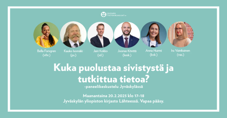 Poliitikot keskustelevat tietokirjallisuudesta Jyväskylässä