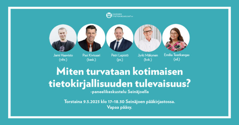 Poliitikot keskustelevat tietokirjallisuudesta Seinäjoella 9.3. klo 17