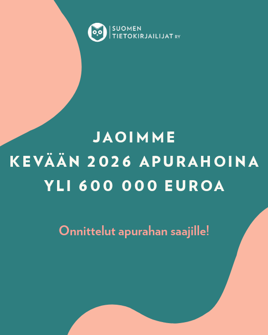 Suomen tietokirjailijat ry jakoi apurahoina yli 600 000 euroa