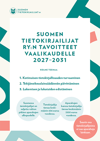 Suomen tietokirjailijat ry:n tavoitteet vaalikaudelle 2027–2031